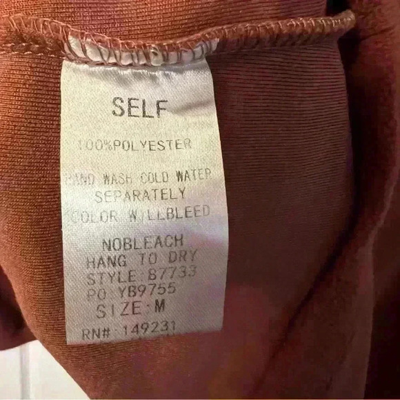 Kori Rust Orange Long Sleeved Sweatshirt with Star Detail Down Arms Size Medium - Picture 5 of 5